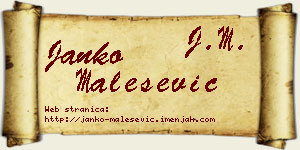 Janko Malešević vizit kartica